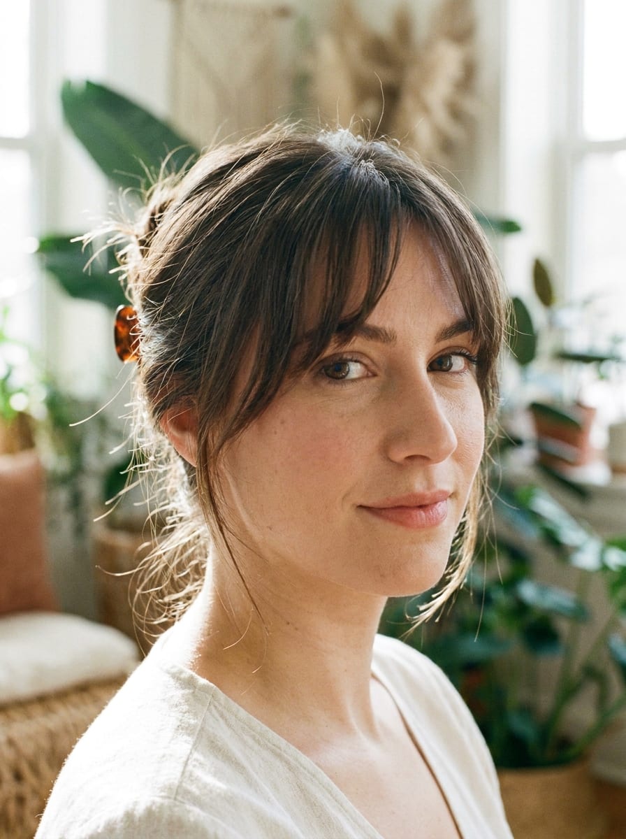 Claw Clip mit Curtain Bangs - Claw Clip Frisur